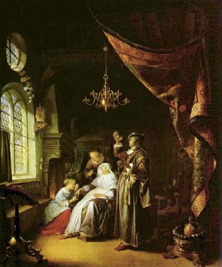 Gerrit Dou The Dropsical Woman. oil painting picture